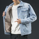 Jaqueta Jeans Masculina com Forro de Veludo — Quente, Estilosa e Versátil