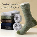 Meias de lã merino masculinas, kit 5 pares -  térmicas super grossas para clima frio