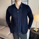 Camisa Vezzen com Efeito Cardigan e Design de Sobreposição - Estilo Refinado com o Máximo de Praticidade